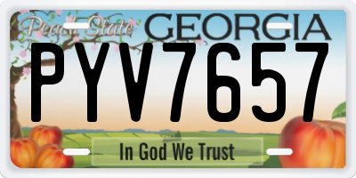 GA license plate PYV7657