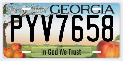 GA license plate PYV7658