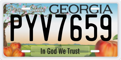GA license plate PYV7659