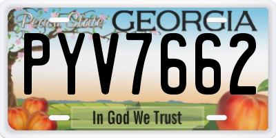 GA license plate PYV7662