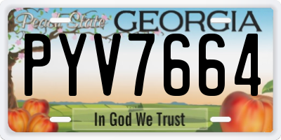 GA license plate PYV7664