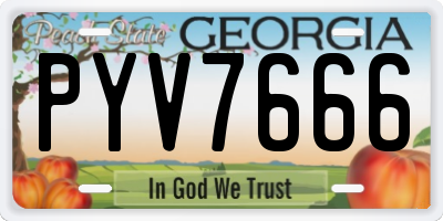 GA license plate PYV7666