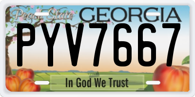 GA license plate PYV7667