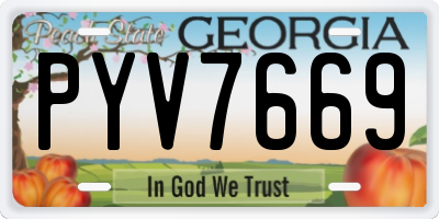 GA license plate PYV7669