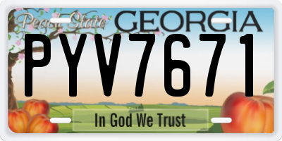 GA license plate PYV7671