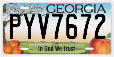GA license plate PYV7672