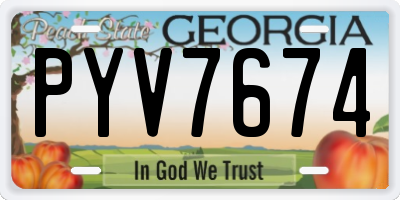 GA license plate PYV7674