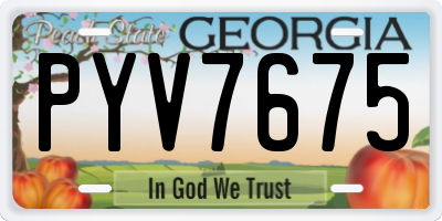 GA license plate PYV7675