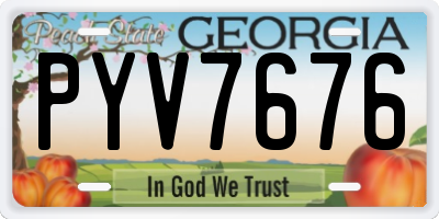 GA license plate PYV7676
