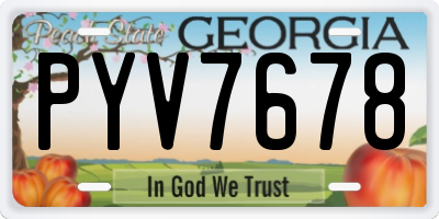 GA license plate PYV7678