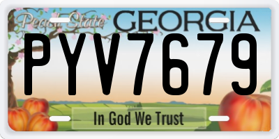 GA license plate PYV7679