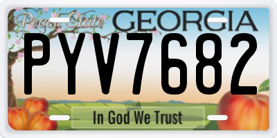 GA license plate PYV7682