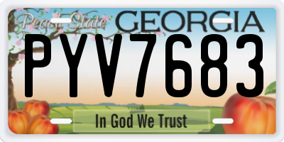 GA license plate PYV7683