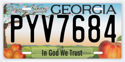 GA license plate PYV7684