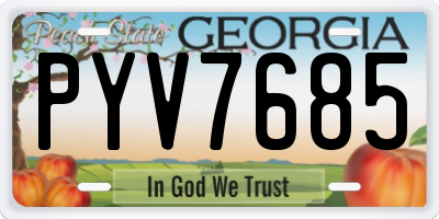 GA license plate PYV7685