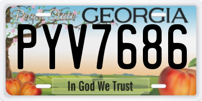 GA license plate PYV7686
