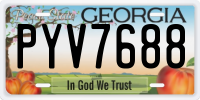 GA license plate PYV7688