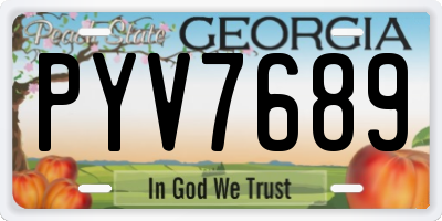 GA license plate PYV7689