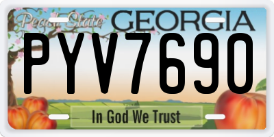GA license plate PYV7690