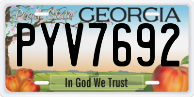 GA license plate PYV7692