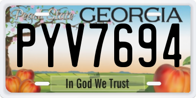 GA license plate PYV7694