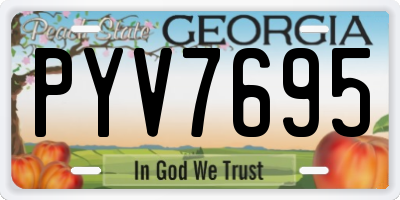 GA license plate PYV7695