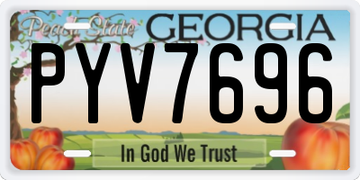 GA license plate PYV7696