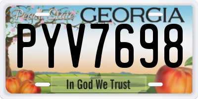 GA license plate PYV7698