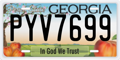 GA license plate PYV7699
