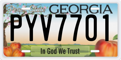 GA license plate PYV7701