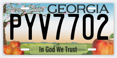 GA license plate PYV7702
