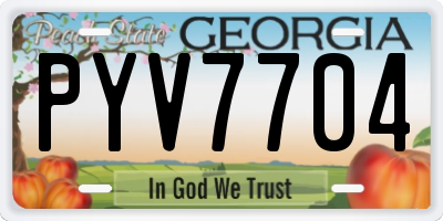 GA license plate PYV7704