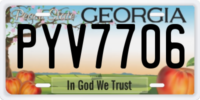 GA license plate PYV7706