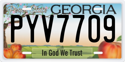 GA license plate PYV7709