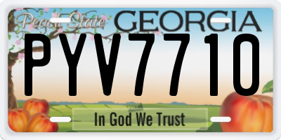GA license plate PYV7710