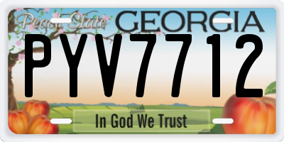 GA license plate PYV7712