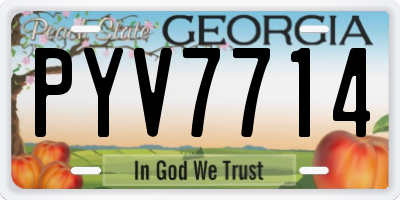 GA license plate PYV7714