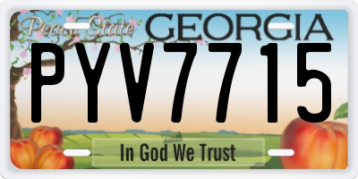 GA license plate PYV7715