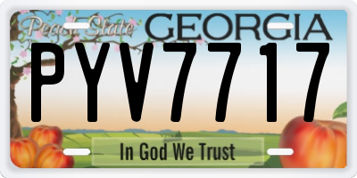 GA license plate PYV7717