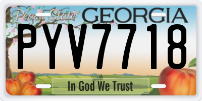 GA license plate PYV7718