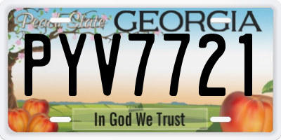 GA license plate PYV7721