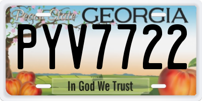 GA license plate PYV7722
