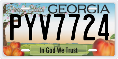 GA license plate PYV7724