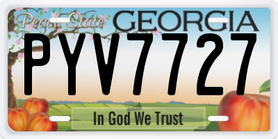 GA license plate PYV7727