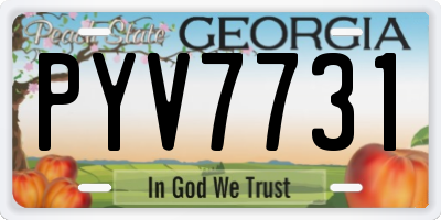 GA license plate PYV7731