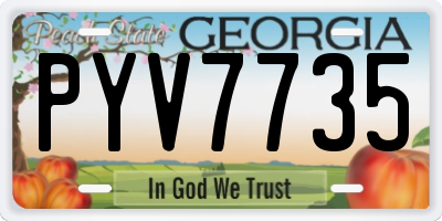 GA license plate PYV7735