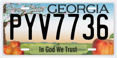 GA license plate PYV7736