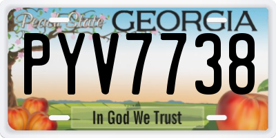 GA license plate PYV7738