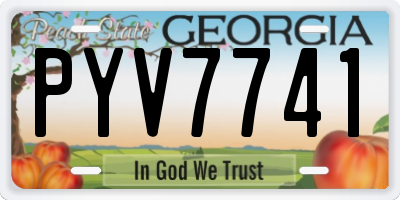 GA license plate PYV7741