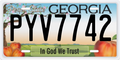GA license plate PYV7742